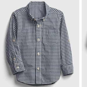 Gap toddler gingham print button down shirt (2 yes)